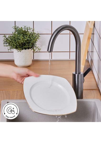 Square Bone Chiara 60 Parça 12 Kişilik Yemek Takımı Gold
