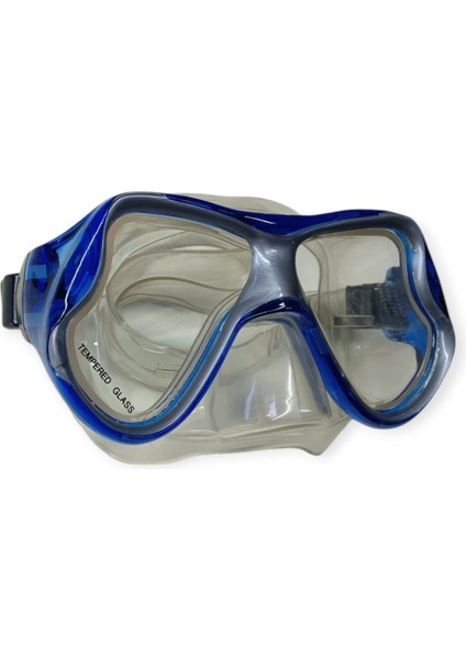 Star Diving Temper Camlı Dalış Maskesi Yetişkin - 51710-MAVİ