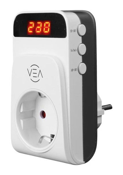 VE-25530 15A 3520W Tekli Dijital Göstergeli Akım Korumalı Priz Aşırı Yüksek Gerilim