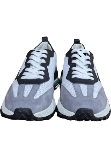 Urban Edge Beyaz Gri Erkek Spor Ayakkabı – Günlük Süet Hafif Sneaker