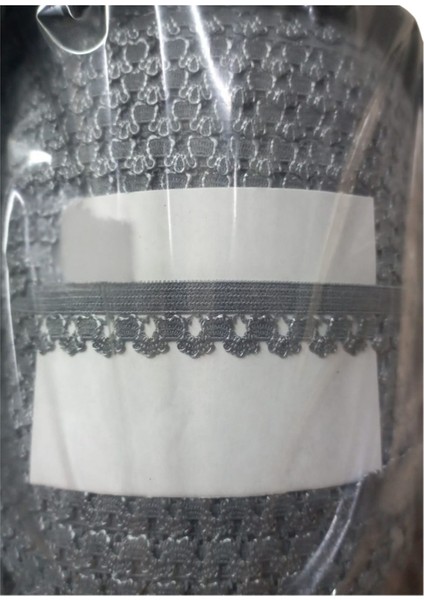 Çamaşır Lastiği Dantelli 1 cm 75 Metre 1 Top Gri