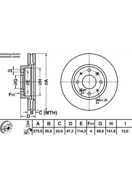 50327 Fren Dısk On Hava Kanallı 275-4 Cerato 04>-9