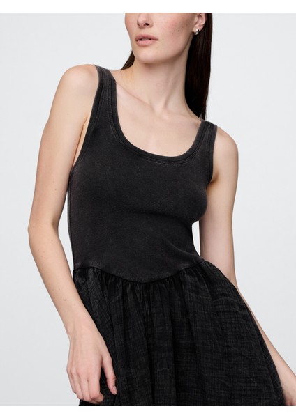 Kadın Siyah Mini Askılı Elbise indirimleri