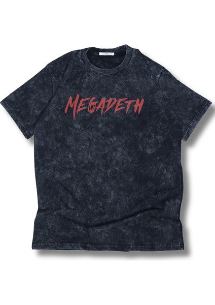 Oversize Haçlı Megadeth Sırt Baskılı Yıkamalı T-Shirt, Unisex Rock Band Temalı Vintage Tişört fiyatları