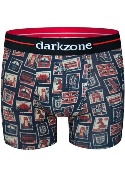 Lacivert Dijital Baskı DesenliErkek Boxer