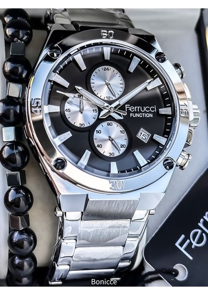 Fonksiyonları Aktif Garantili Siyah Erkek Çelik Kordon Kol Saati + Bileklik Hediyeli fırsatları
