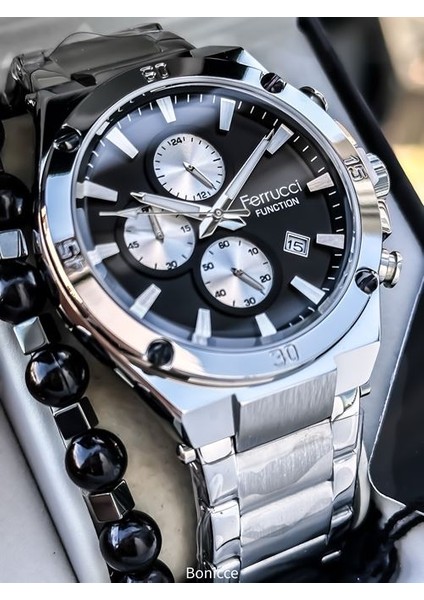 Fonksiyonları Aktif Garantili Siyah Erkek Çelik Kordon Kol Saati + Bileklik Hediyeli indirimleri