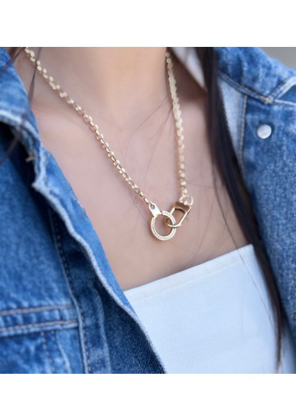 14 Ayar Altın Taşlı Geçirmeli Zincir Kolye indirimleri