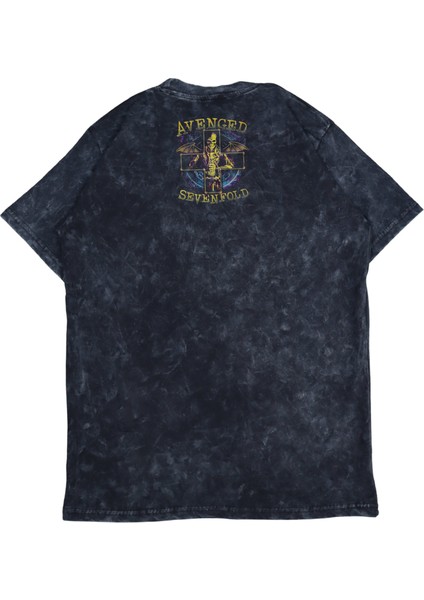Oversize Avenged Sevenfold Artı Ense Baskılı Yıkamalı T-Shirt, Unisex Rock Band Temalı Retro Tişört fiyatları