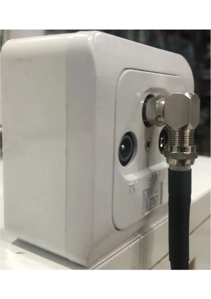 (1.5 Metre) L Tipi F Konnektörlü Anten Kablosu 90 Derece Çevirmeli Siyah fırsatları