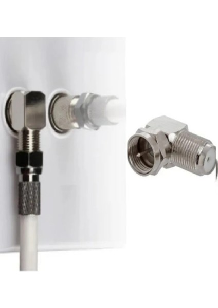 (1.5 Metre) L Tipi F Konnektörlü Anten Kablosu 90 Derece Çevirmeli Siyah fiyatları