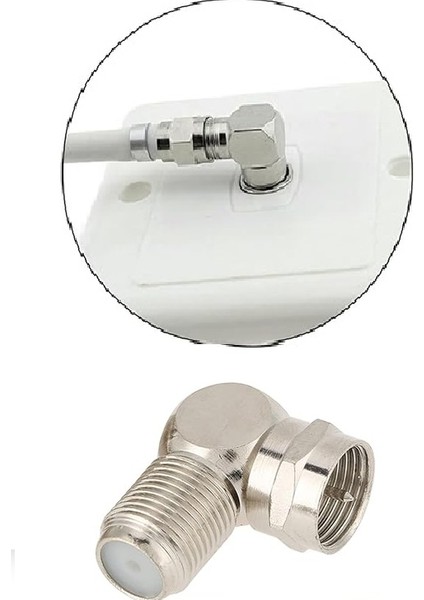 (1.5 Metre) L Tipi F Konnektörlü Anten Kablosu 90 Derece Çevirmeli Siyah modelleri