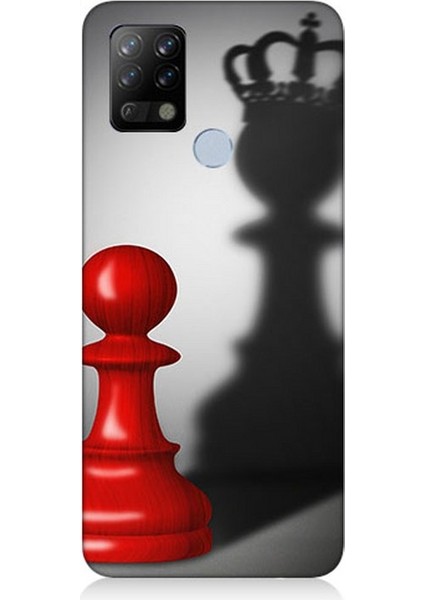 Tecno Pova Uyumlu Piyonun Taçlı Hayali Desenli Silikon Kılıf