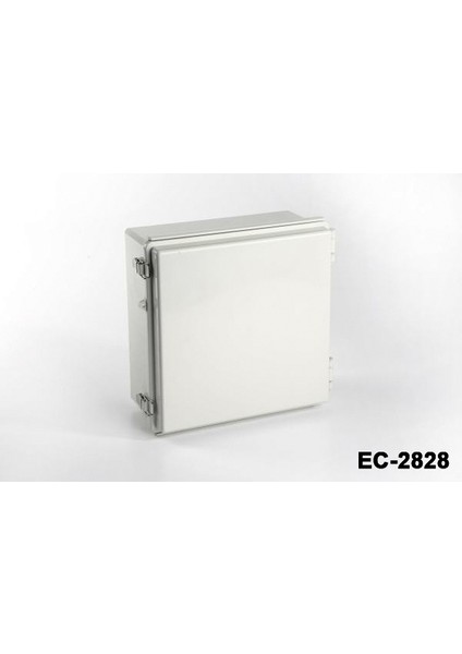 EC-2828 IP67 Abs Plastik Pano – Düz Kapak, Montaj Plakasız, Açık Gri
