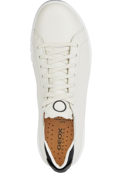 Erkek Beyaz U Aerantis A - Tumb Bağcıklı Deri Sneaker U357FA00046C0404