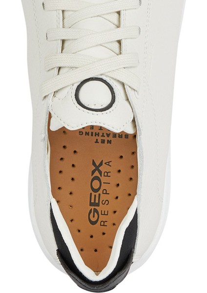 Erkek Beyaz U Aerantis A - Tumb Bağcıklı Deri Sneaker U357FA00046C0404