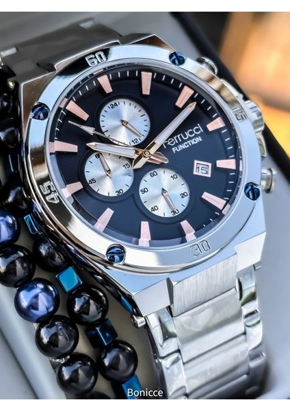 Çelik Kordon Gümüş Renk Erkek Kol Saati+Bileklik fiyatları