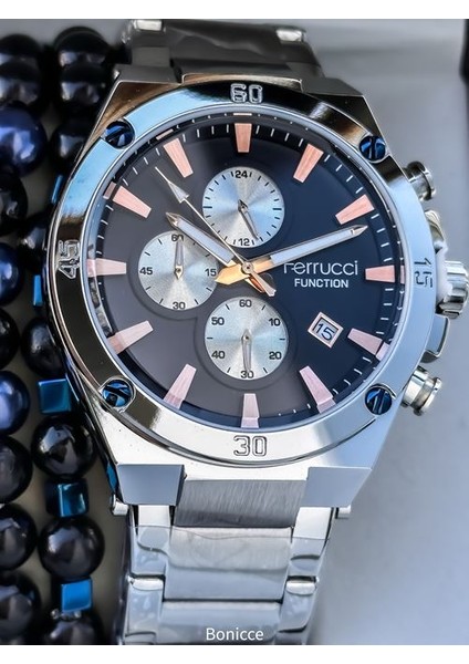 Çelik Kordon Gümüş Renk Erkek Kol Saati+Bileklik modelleri