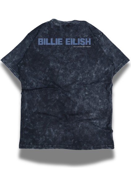 Oversize Lunch Ense Baskılı Yıkamalı Tişört, Unisex Billie Eilish Temalı Vintage T-Shirt fiyatları