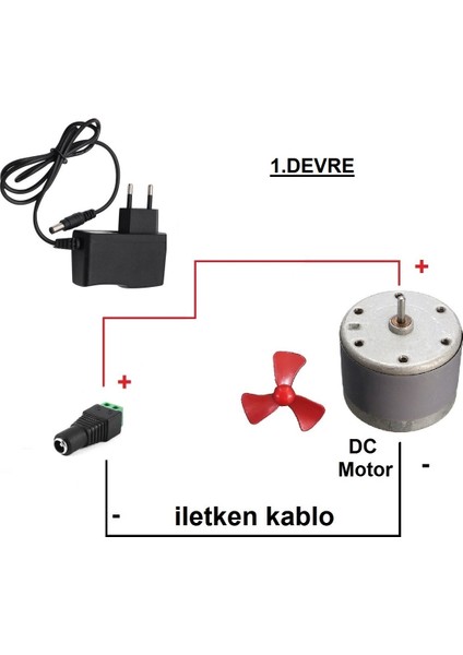 Kutulu 3 In 1 Basit Motor Deney Seti (3 Devre) - Öğrenci Elektrik Devresi fırsatları