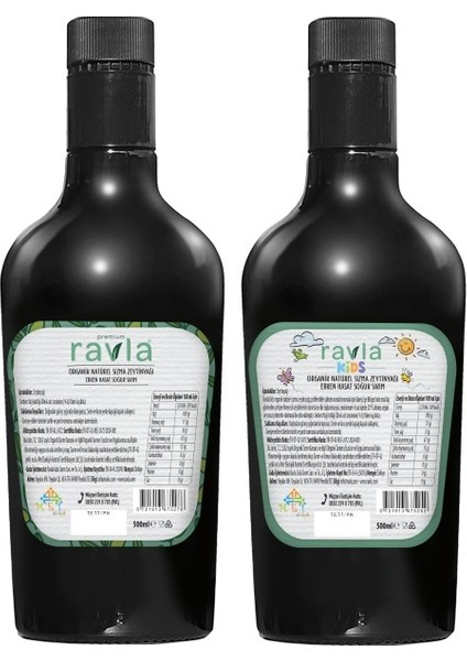 2'li Ürün - Kids Yüksek Polifenollü Organik Naturel Sızma Zeytinyağı 500ml