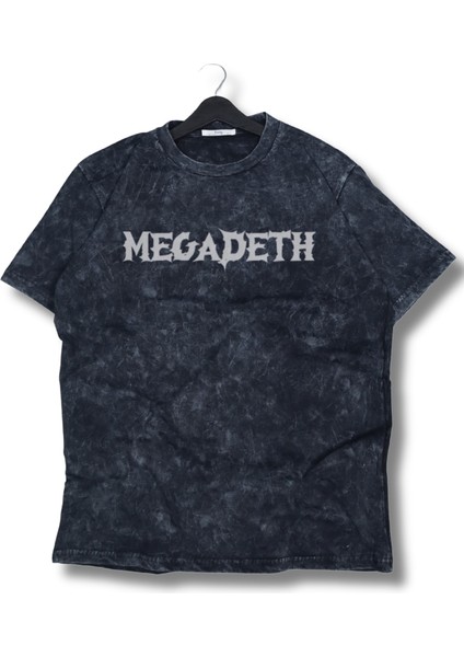 Oversize Yaratık Megadeth Sırt Baskılı Yıkamalı T-Shirt, Unisex Rock Band Temalı Vintage Tişört fiyatları