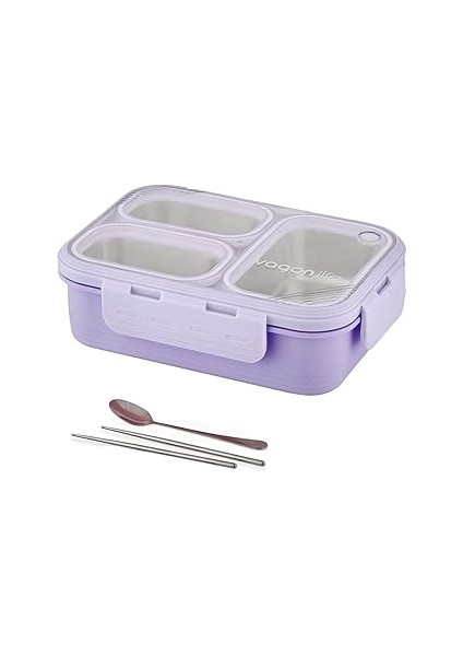 Lunch Box 620 ml Tek Kat Üç Bölmeli Metal Kaşıklı Yeni Nesil Sefer TASI-FFLBOX7097