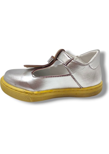 Şirinbebe 1742-20 Püsküllü Cırt Bant Kız Çocuk Sandalet Gümüş Altın 21-25 modelleri