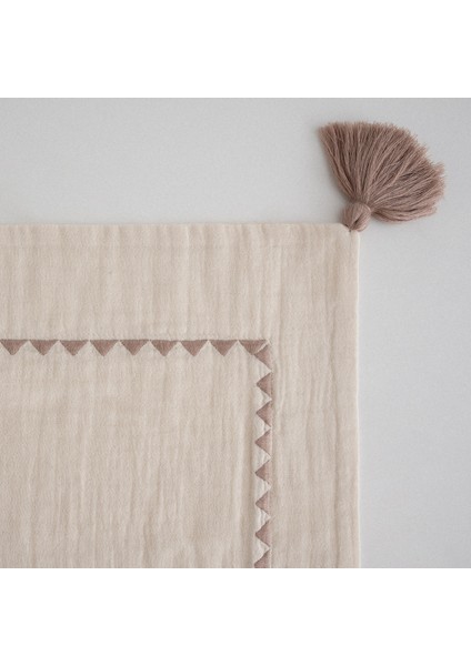 Izgi Çift Kişilik Nevresim Takımı %100 Organik Pamuk Müslin Bej 200X220 cm modelleri