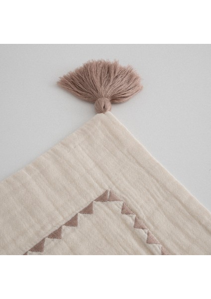 Izgi Çift Kişilik Nevresim Takımı %100 Organik Pamuk Müslin Bej 200X220 cm fırsatları