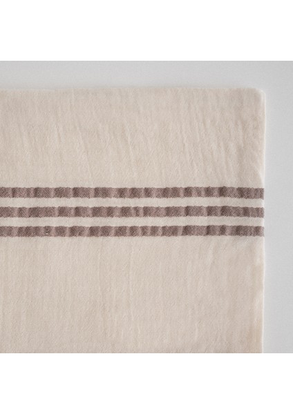 Izgi Çift Kişilik Nevresim Takımı %100 Organik Pamuk Müslin Bej 200X220 cm