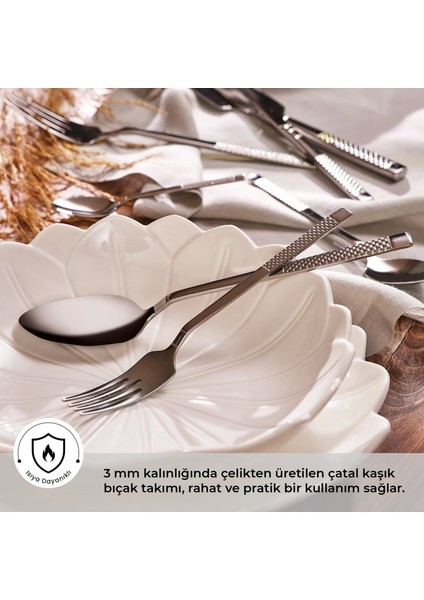 Side 84 Parça Lüks Kutulu 12 Kişilik Çatal Kaşık Bıçak Seti fiyatları