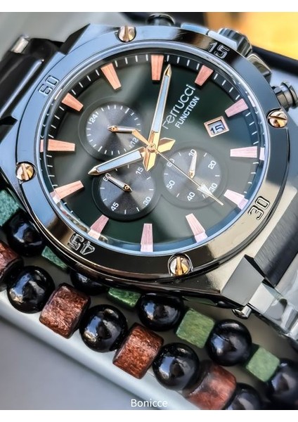 Function Özel Tasarım Erkek Kol Saati+Bileklik