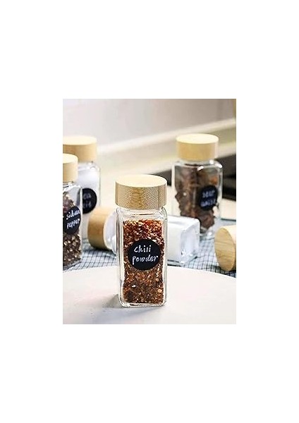 2'li Cam Tuzluk ve Karabiberlik Seti Kapaklı Şık Baharatlık Takımı