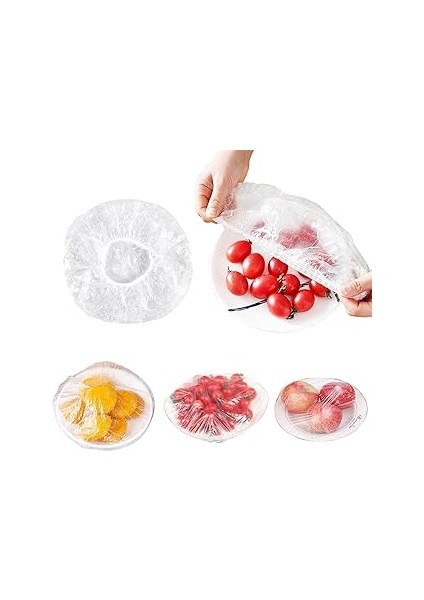 100’LÜ Lastikli Yiyecek Koruma Kılıfı – 20 cm | Esnek Bone Tasarım | Gıda Saklama, Koku ve Hava Tem