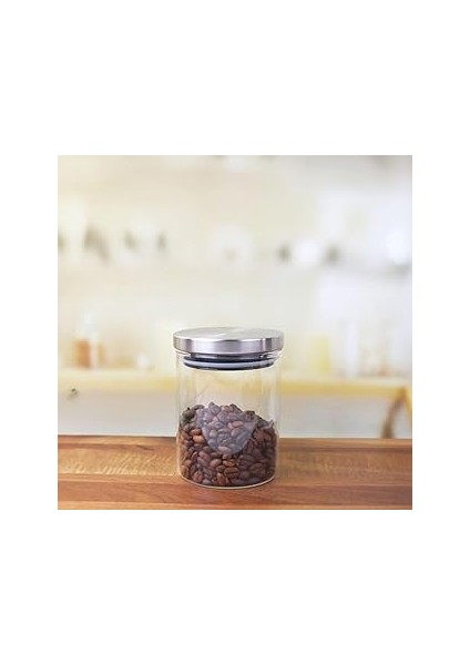 300 ml Vakumlu Metal Kapaklı Borosilikat Cam Kavanoz (8.5CM*10CM) 1 Adet