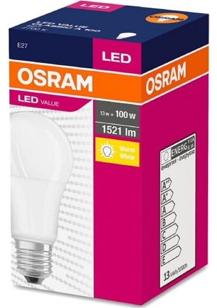 Led Value 13W Sarı Işık E-27 Ampul 1521 lm
