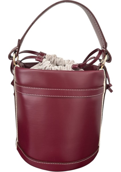 Deri Bordo Kova Sade Kadın Omuz ve El Çantası fiyatları