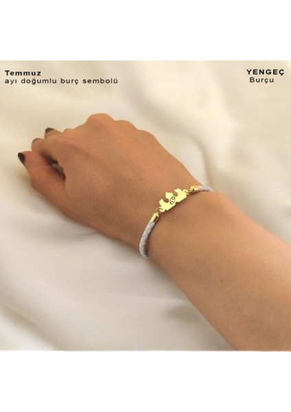 Temmuz Ayı Doğumları Için Taç Figürlü 14 Ayar Altın Plakalı Doğal Siyah Derili Hediye Bileklik-462AY fırsatları