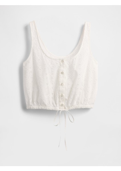 Kadın Beyaz Büzgülü Kenar Crop Üst fiyatları