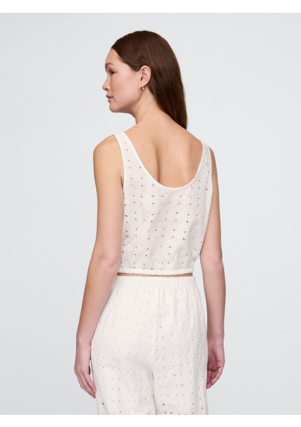 Kadın Beyaz Büzgülü Kenar Crop Üst modelleri