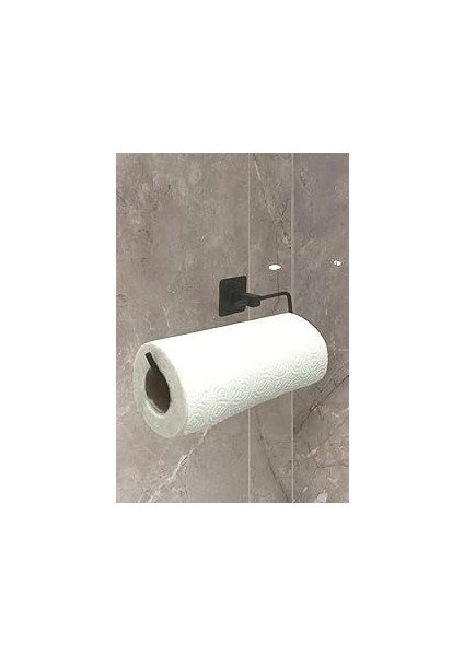 Safestore Rulo Havluluk Peçetelik, Yapışkanlı, Pratik Banyo Askısı, Kağıt Rulo Havluluk, Siyah