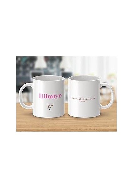 Hilmiye Isimli Kupa Bardak, Isimli Bardak, Hediye Kupa Bardak, Kahve Kupa Bardak