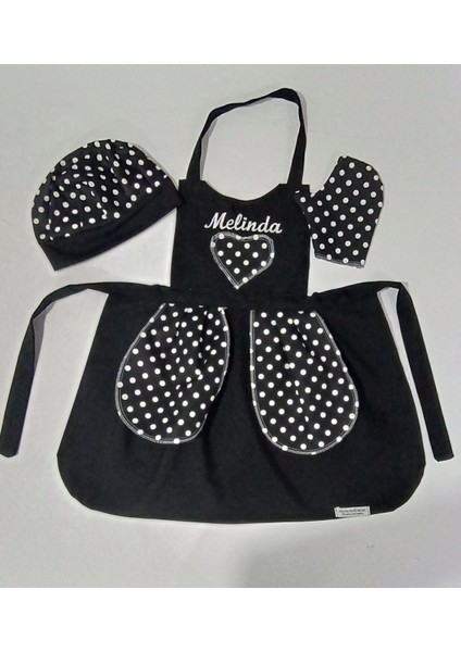 Çocuk Mutfak ve Etkinlik Ana Okulu Önlüğü Uğur Böceği Modelli Isme Özel Nakış Desenli Siyah Renk 1-14 Yaş fiyatları