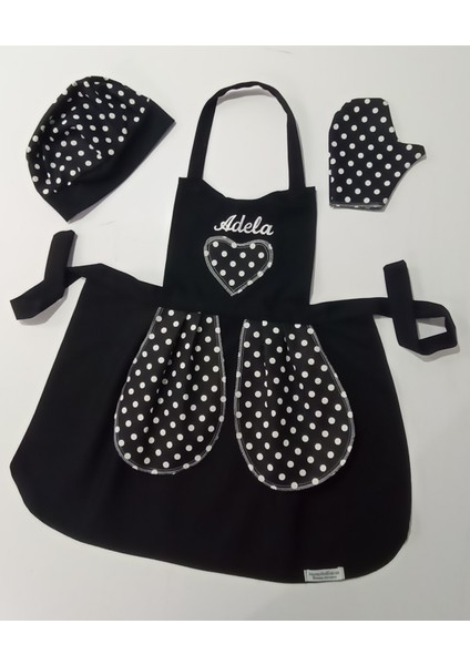 Çocuk Mutfak ve Etkinlik Ana Okulu Önlüğü Uğur Böceği Modelli Isme Özel Nakış Desenli Siyah Renk 1-14 Yaş fırsatları