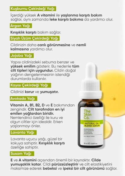 The Skin Co. %99,9 Doğal Yağ Karışımı Yoğun Nemlendirici & Aydınlatıcı Yüz Serumu 20 ml fiyatları