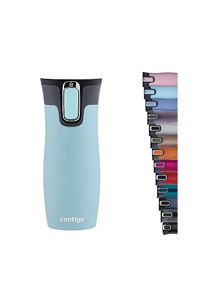 Westloop Autoseal Termos Bardak 470 ml Açık Mavi