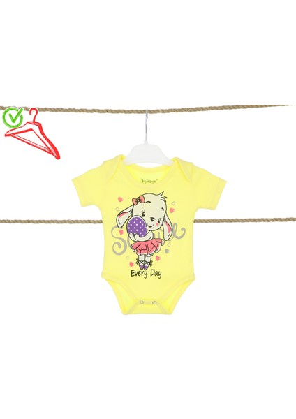 Kız Bebek Çocuk Zıbın Body Sarı Renk