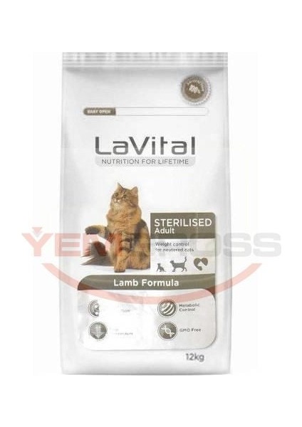 Kuzu Etli Kisirlastirilmis Kedi Mamasi 12 kg