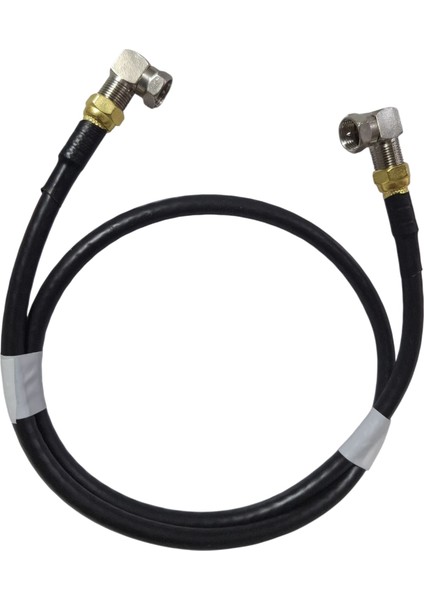 (1.5 Metre) L Tipi F Konnektörlü Anten Kablosu 90 Derece Çevirmeli Siyah